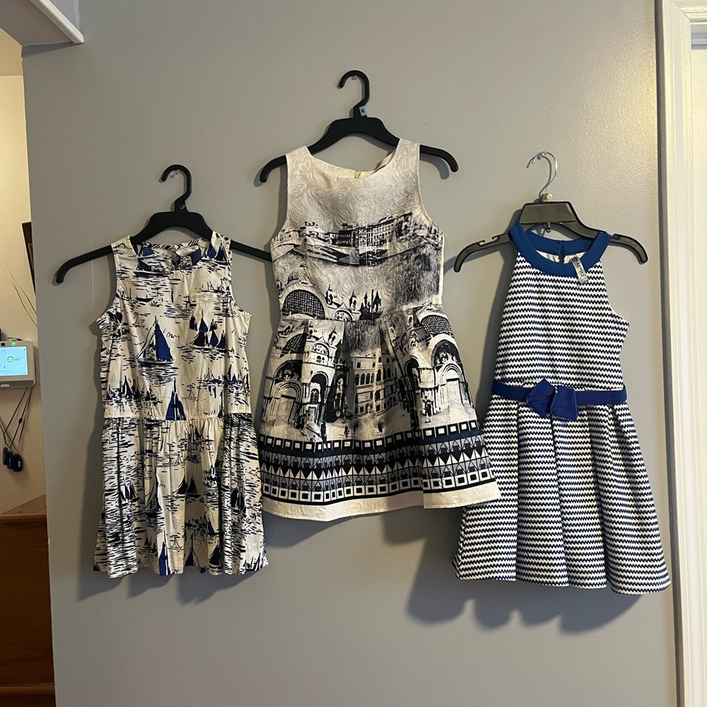 Beautees Black and White Sleeveless A-Line Dress